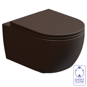 GSG Like Чаша подвесного унитаза 36х52,5 см, смыв Smart Clean, безободковый, цвет: cacao matt LKWCSO035