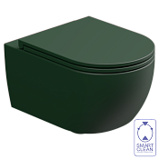 GSG Like Чаша подвесного унитаза 36х52,5 см, смыв Smart Clean, безободковый, цвет: smeraldo matt LKWCSO036