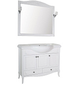 ASB-Mebel Салерно Комплект мебели массив ясеня 105x49x86h см, цвет: белый патина серебро 969701 БПС