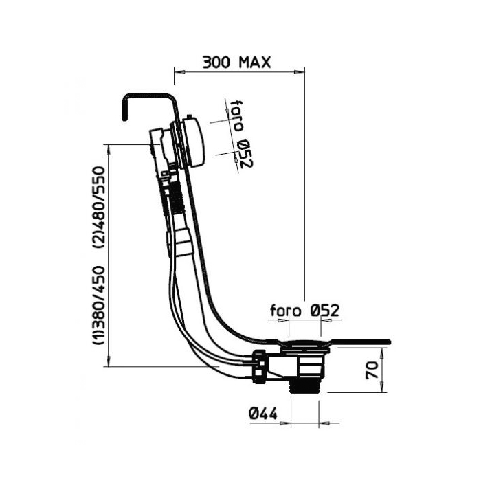 Gessi Слив-перелив для ванны, цвет: copper brushed pvd 01452#708