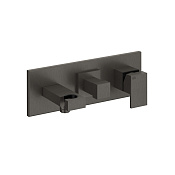 Gessi Rettangolo Встраиваемый смеситель подводом воды, цвет: black metal brushed PVD 44910#707
