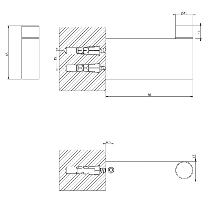 Gessi Origini Крючок, цвет: dark bronze 66523#845
