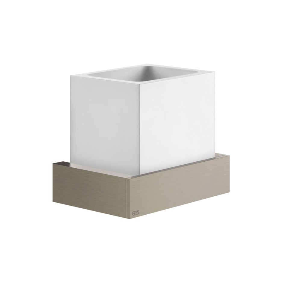 Gessi Inverso/Rettangolo Стакан подвесной, белый керамический, цвет: finox brushed nickel 20807#149