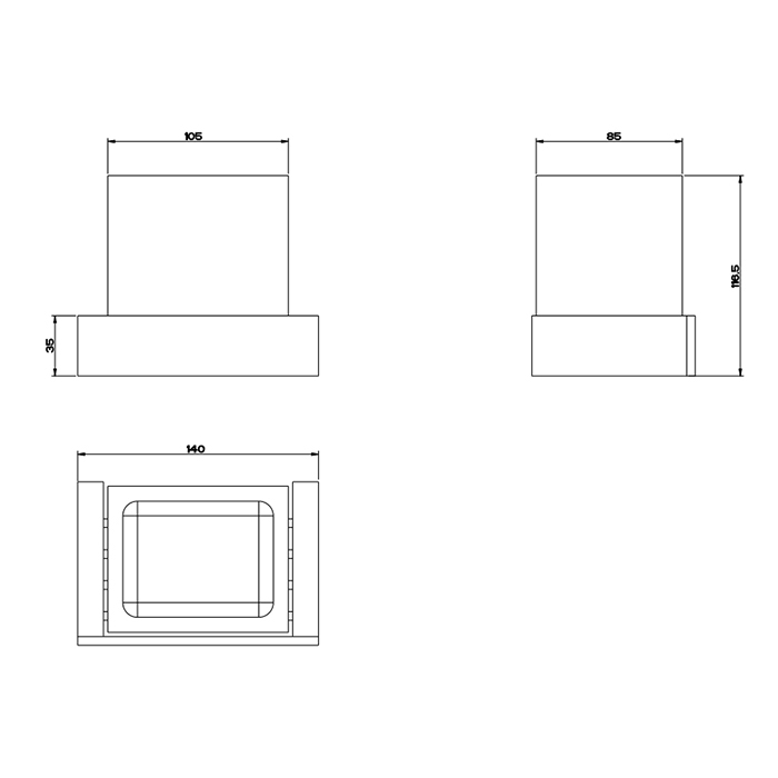Gessi Inverso/Rettangolo Стакан подвесной, белый керамический, цвет: finox brushed nickel 20807#149
