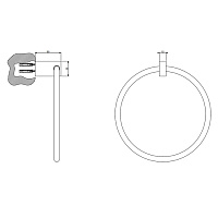 Gessi Inverso/Rettangolo Полотенцедержатель-кольцо 22,2 см, подвесной, цвет: finox brushed nickel 20909#149