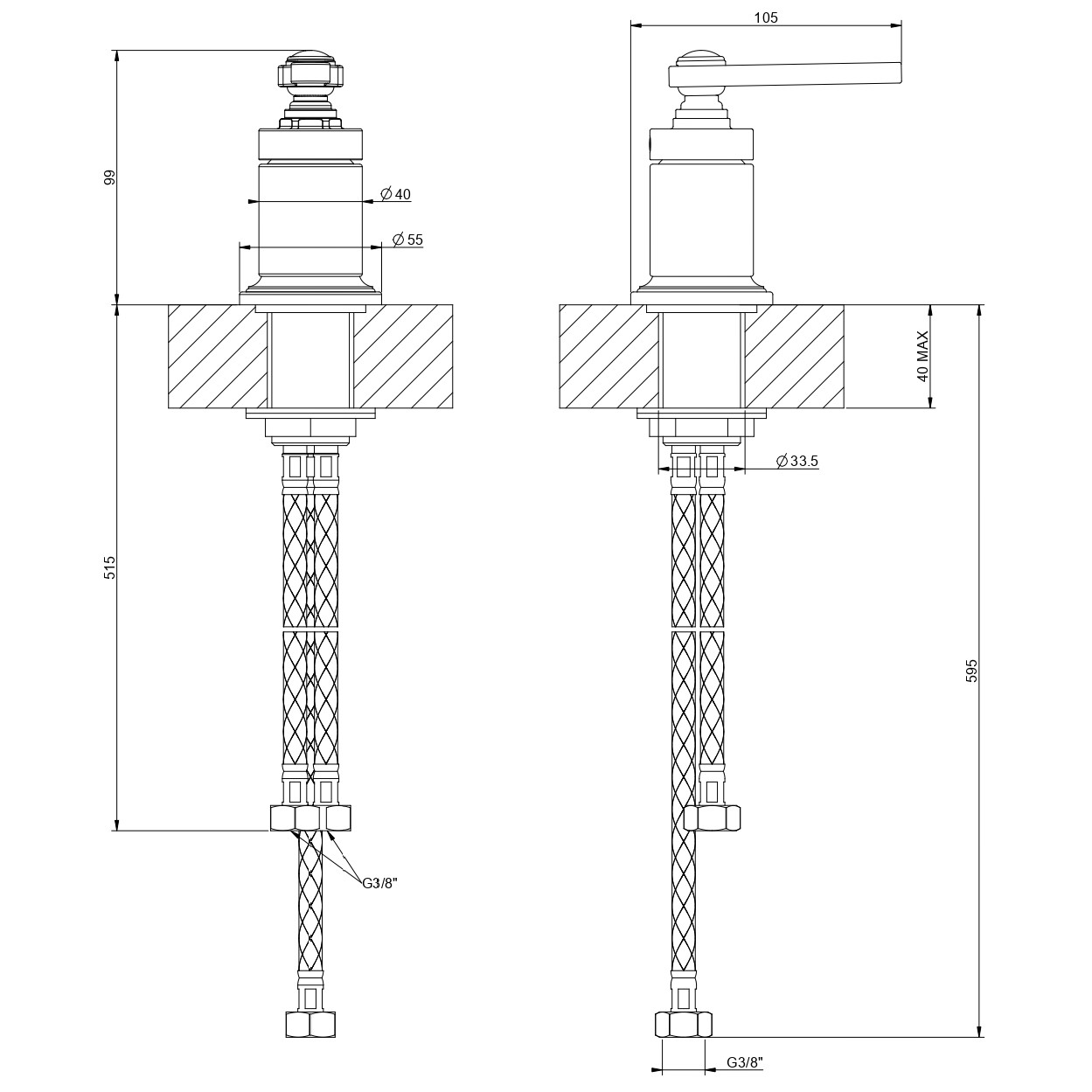 Gessi Venti20 Рычаг удаленного управления, цвет: antique brass 65100#713