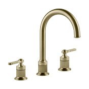 Gessi Venti20 Смеситель для раковины на 3 отв без сливного гарнитура, цвет: brushed brass PVD 65016#727