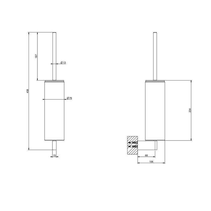 Gessi Habito Ершик настенный белый, цвет: finox brushed nickel 66419#149