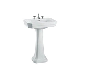 Burlington Раковина подвесная 56х47 см с переливом, 3 отверстия под смеситель, цвет: белый глянцевый B2 3TH