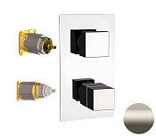 Remer Q-Elegance Термостат для ванны встраиваемый на 2 потребителя, внешняя часть, цвет: visual inox QT92KBXV