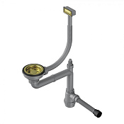 Omoikiri Арматура для одночашевых кухонных моек, с прямоугольным переливом, цвет: светлое золото 4956824