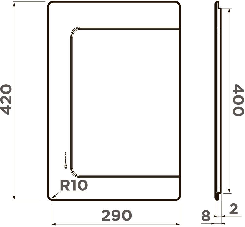 Omoikiri Разделочная доска для кухонной мойки, из высокопрочного пластика HPL, цвет: графит 4999101