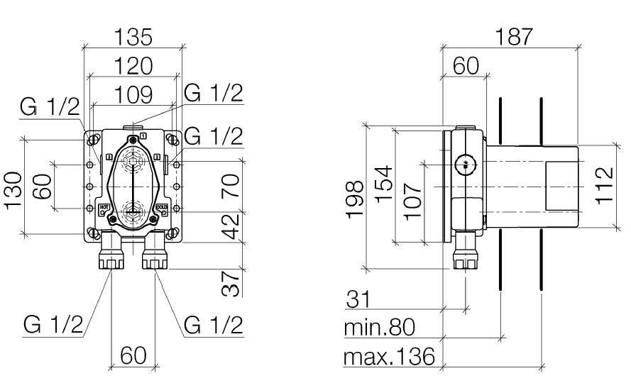 Dornbracht Внутренняя часть термостата, с предварительным отключением 35426970-90