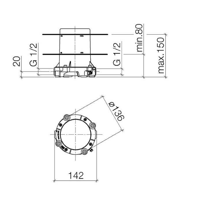 Dornbracht Внутренняя часть напольного смесителя 35945970-90