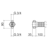 Dornbracht Imo Трубный прерыватель, присоединение 3/4 35150970-90