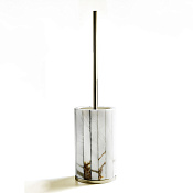 3SC Rigato Ершик для унитаза напольный с алебастровой колбой, цвет: Polished Gold 24Kt AL17GD