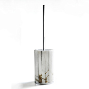 3SC Rigato Ершик для унитаза напольный с алебастровой колбой, цвет: Polished Satin Nickel AL17NK