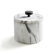 3SC Apuana 2.0 Контейнер для хранения d12x8,5h см, цвет: White Statuario Marble/Matt Black Nickel AP48ACFM