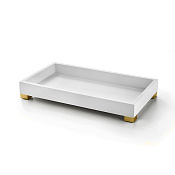 3SC Bemood Поднос настольный, цвет: Matt White/Polished Gold 24Kt BEMDW66AGD
