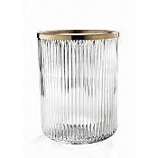 3SC Elegance Ведро для мусора без крышки, напольное, цвет: Clear Crystal/Matt Satin Brass EL65ACRLX