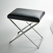 3SC Lino & Lone Стульчик для ванной, цвет: Black Leather/Matt Satin Nickel LONE/NX/02