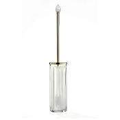 3SC Montblanc Ершик для унитаза напольная со стеклянной колбой, цвет: Clear Crystal/Matt Gold 24Kt MB17ACRGO