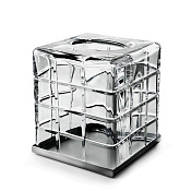 3SC Palace Диспенсер для бумажных салфеток, настольный, цвет: Clear Crystal/Matt Black Satin Nickel PA71ACRCFSM