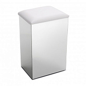 3SC Lino & Lone Корзина для белья с крышкой-сиденьем, цвет: Matt Satin Nickel/White Leather PB01/NX/11