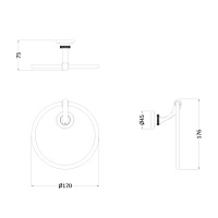 Burlington Guild Полотенцедержатель круглый d17 см, подвесной, цвет: золото глянцевое GU013G