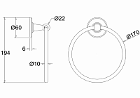 Burlington Полотенцедержатель круглый d17 см, подвесной, цвет: шлифованный никель A3 BNKL