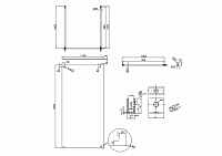 Burlington Arcade Душевое ограждение 118х195h см, пристенное, цвет: шлифованный никель ARC57