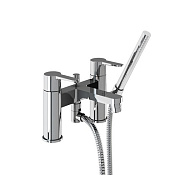 Burlington Смеситель на борт ванны с изливом 13,5 см и ручным душем, цвет: хром глянцевый CTA7