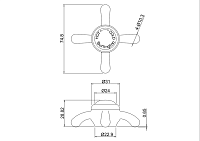 Burlington Anglisey Вентиль для смесителя одинарный, цвет: хром/белый глянцевый V2