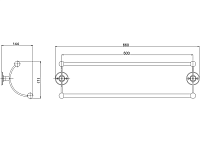 Burlington Полотенцедержатель 66х14,4 см, подвесной, цвет: золото глянцевое A17 GOL