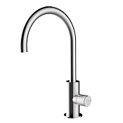 Bossini Nobu Смеситель для раковины с боковым управ., без д/к, цвет: mat brushed stainless steel INZ207.075