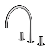 Bossini Nobu Смеситель для раковины, 3 отв., длина излива 22 см, цвет: mat brushed stainless steel INZ208.075