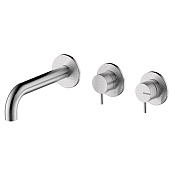 Bossini Nobu Смеситель для ванны встраив., 2 потреб., излив 19 см, цвет: mat brushed stainless steel INZ213.075