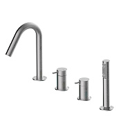 Bossini Nobu Смеситель на борт ванны, ручной душ с 1 видом струи, цвет:mat brushed stainless steel INZ228.075