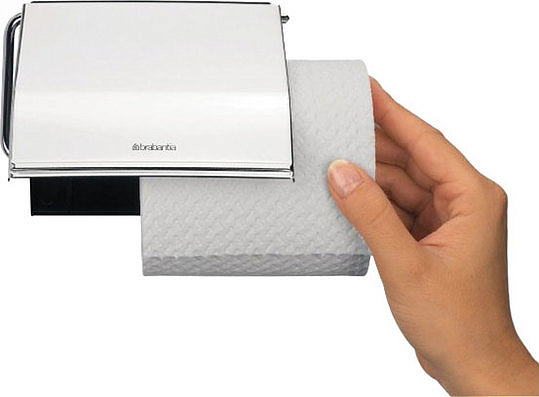 Brabantia ReNew Держатель туалетной бумаги с крышкой, подвесной, цвет: стальной 414589