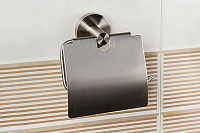 Nofer Niza Держатель туалетной бумаги с крышкой, подвесной, цвет: нержавеющая сталь 16858.S