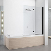 Novellini Young Шторка на ванну 120х151,6h см, правая DX, цвет: черный матовый Y21BSV120D-1H