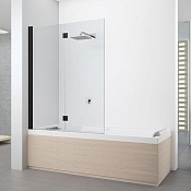 Novellini Young Шторка на ванну 120х151,6h см, левая SX, цвет: черный матовый Y21BSV120S-1H