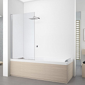 Novellini Young Шторка на ванну 85х151,6h см, универсальная DX/SX, цвет: хром глянцевый Y21V85-1K