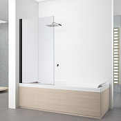 Novellini Young Шторка на ванну 85х151,6h см, универсальная DX/SX, цвет: черный матовый Y21V85-1H