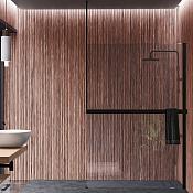 Novellini Kuadra Рама душевого ограждения 160х300h см правая с полотенцедержателем, цвет: черный мат R80KUFRESOFD-H 160/300