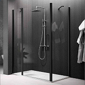 Novellini Young Боковая стенка 81х200h см для установки с дверью, цвет: черный матовый Y2F1B79-1H