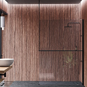 Novellini Kuadra Рама душевого ограждения 160х300h см правая свободный вход, полка, цвет: черный мат R80KUFRISOFD-H 160/300