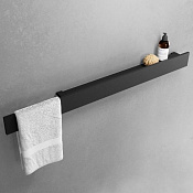 Novellini Edge Полка подвесная c полотенцедержателем 120х10,9 см, цвет: черный матовый R90AKFMMA3120-H