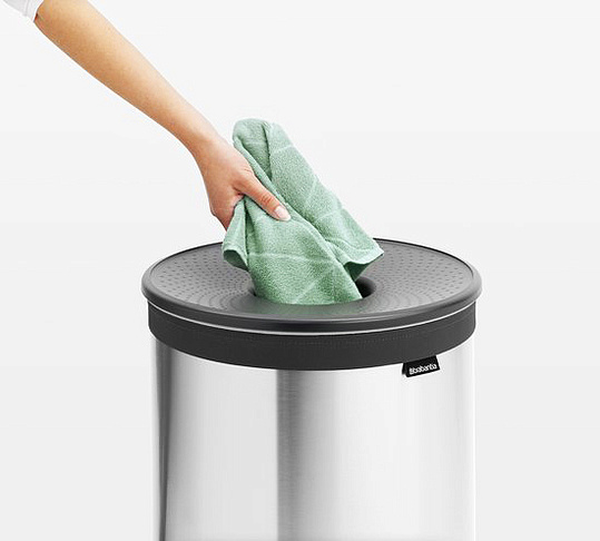 Brabantia Корзина для белья напольная, 60 литров, цвет: стальной/серый 105166