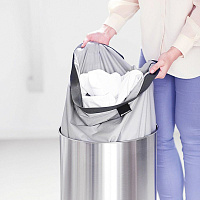 Brabantia Корзина для белья напольная, 60 литров, цвет: стальной/серый 105166